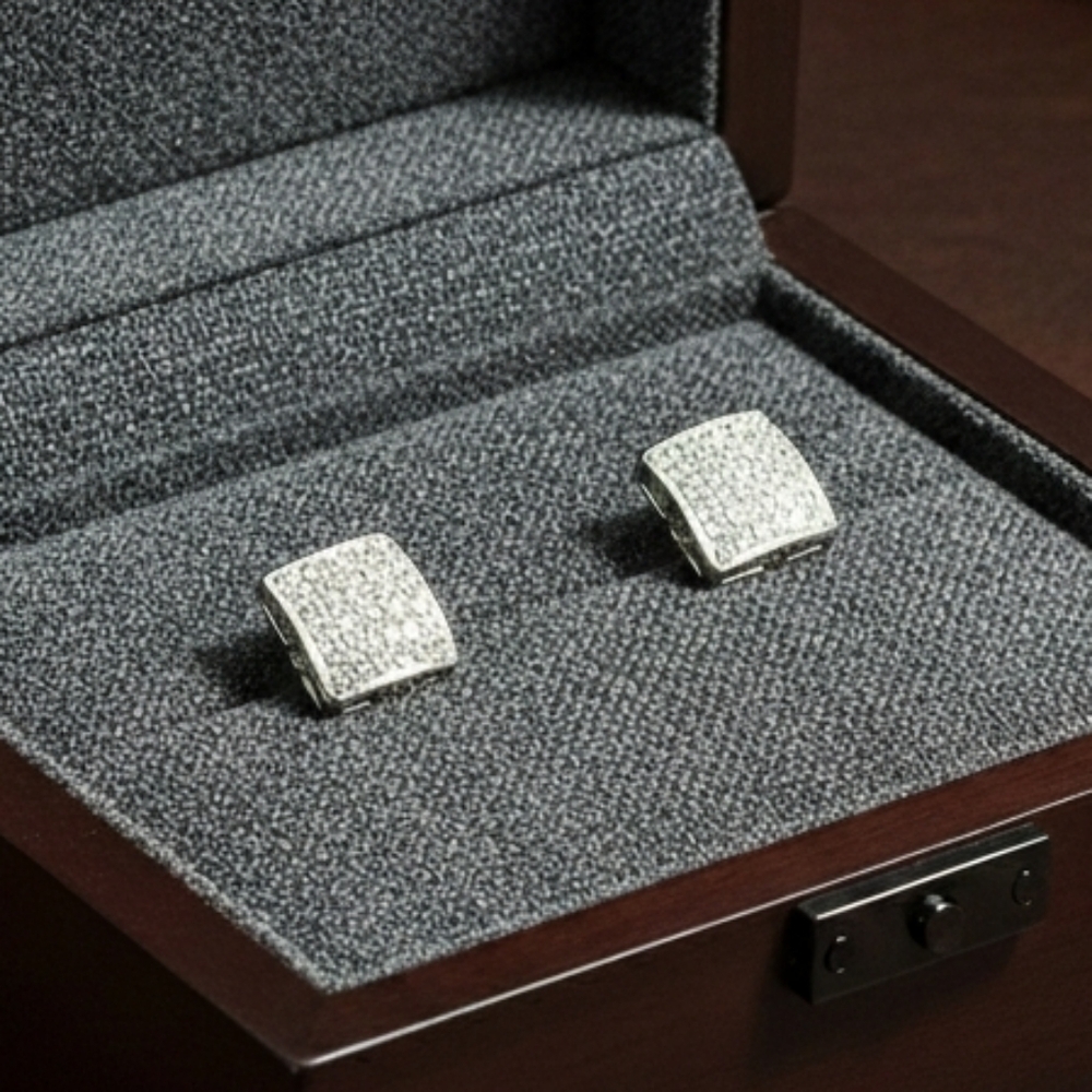*NEW!* 14K Mens Micropave Earrings